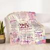 25th Birthday Celebration Flannel Blanket-Soft and Suitable for Sofas,Beds,Offices,Travel,All Seasons,Great Gift for Holidays and Birthdays.