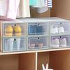 Sports Shoes Box Stackable Dustproof Transparent Type Shoes Storage Container Box Organizer Shoes Display Stand