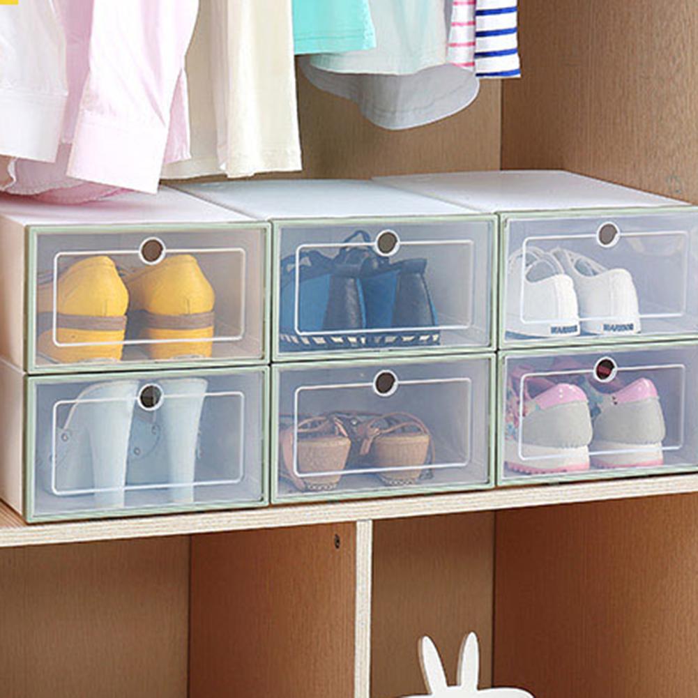 Sports Shoes Box Stackable Dustproof Transparent Type Shoes Storage Container Box Organizer Shoes Display Stand