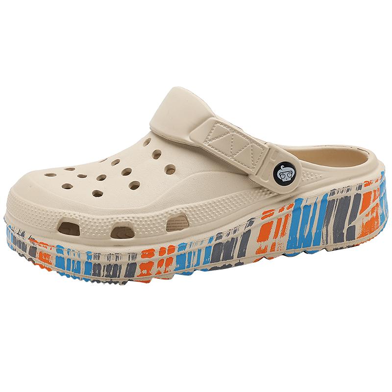 Summer New Eva Breathable Lightweight Men'S Casual Slip On Beach Slipper Waterproof Garden Shoes Outdoor Hollow Walking Slippers