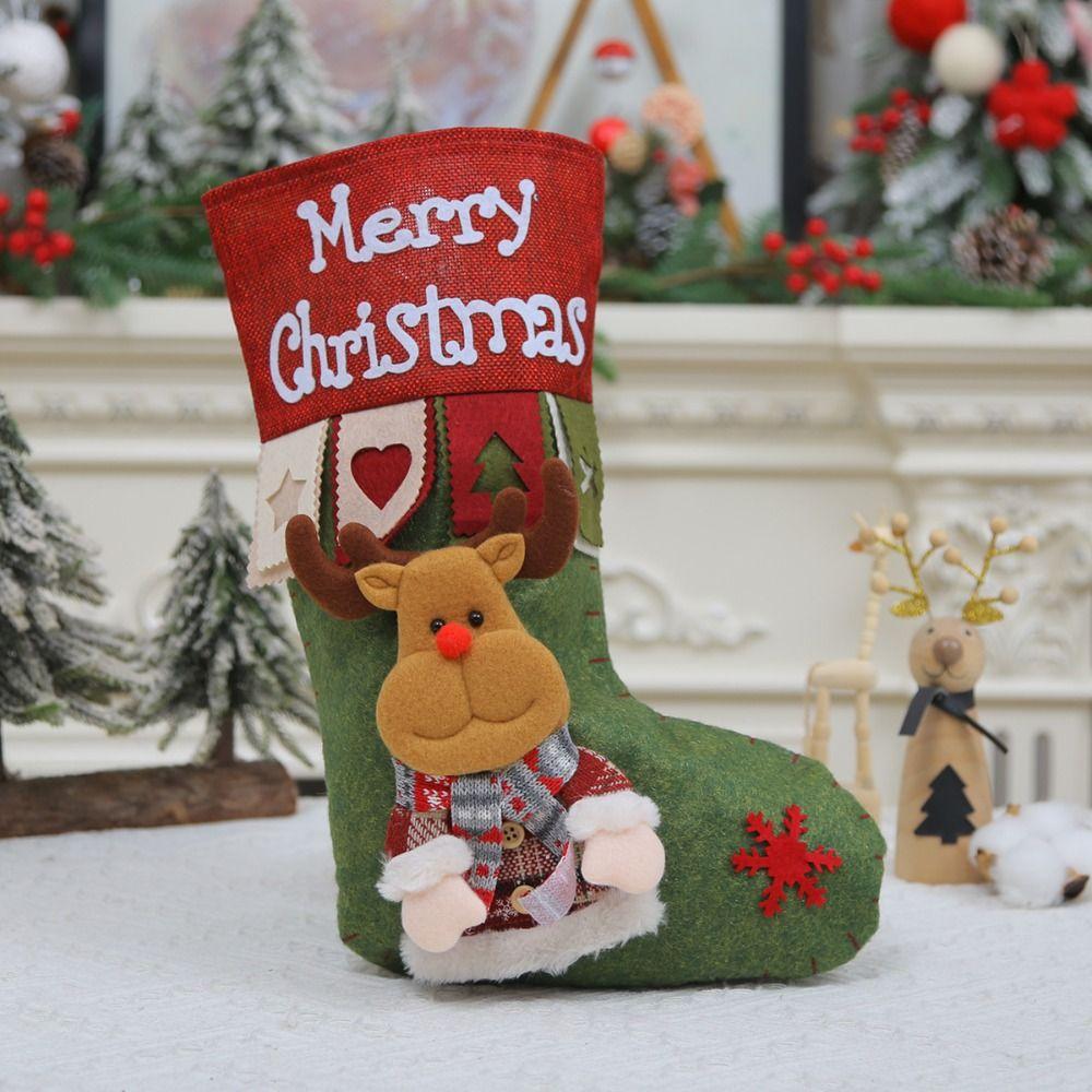 Santa Claus Snowman Elk Christmas Socks Cartoon Christmas Tree Ornaments Holiday Decor