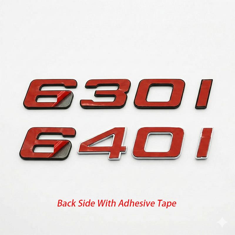 3D Hochglanz Schwarz Chrom 630i 640i 650i Heckklappen Emblem Buchstaben Abzeichen Aufkleber für BMW 6er Reihe E63 F06 F12 Auto Styling Zubehör