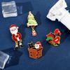 Christmas Tree Santa Claus Enamel Pins Cartoon Dripping Oil Lapel Pin Christmas Brooch  Daily