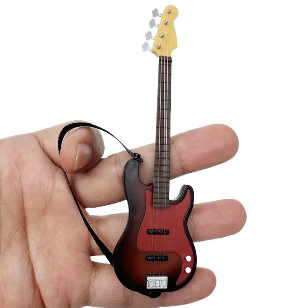 Miniature Guitar Model For Dollhouse 1/12 Scale High Detail Plastic Music Instrument Figurine Dollhouse Decoration