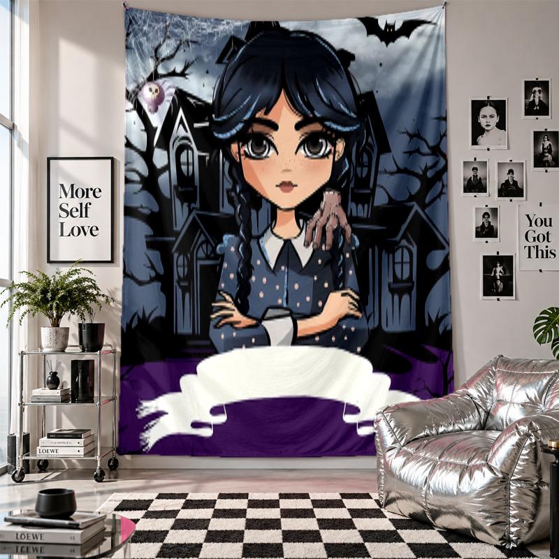 Wall TapestryWednesday Art Hanging Cloth Decorative Background Cover for Room Decoration