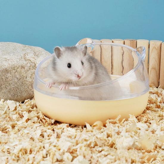 Bañera para hámster Resistente a caídas Forma bonita Fácil de lavar Panorámica Transparente Gran espacio de descanso Doble uso