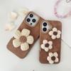 Big/Small Flower Brown Phone Case Protective Cover for iPhone 13/14/15/16 Pro Max