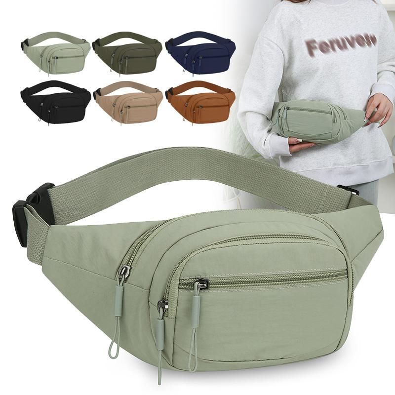 Sac banane convertible réglable pour femme – Sac de poitrine étanche en nylon pour la course, les voyages et le quotidien