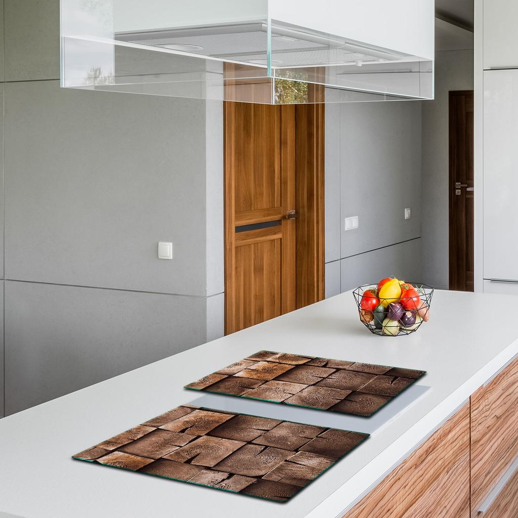 2x GLASS PROTECTIVE PLATE FOR STOVE 40x52 WOOD