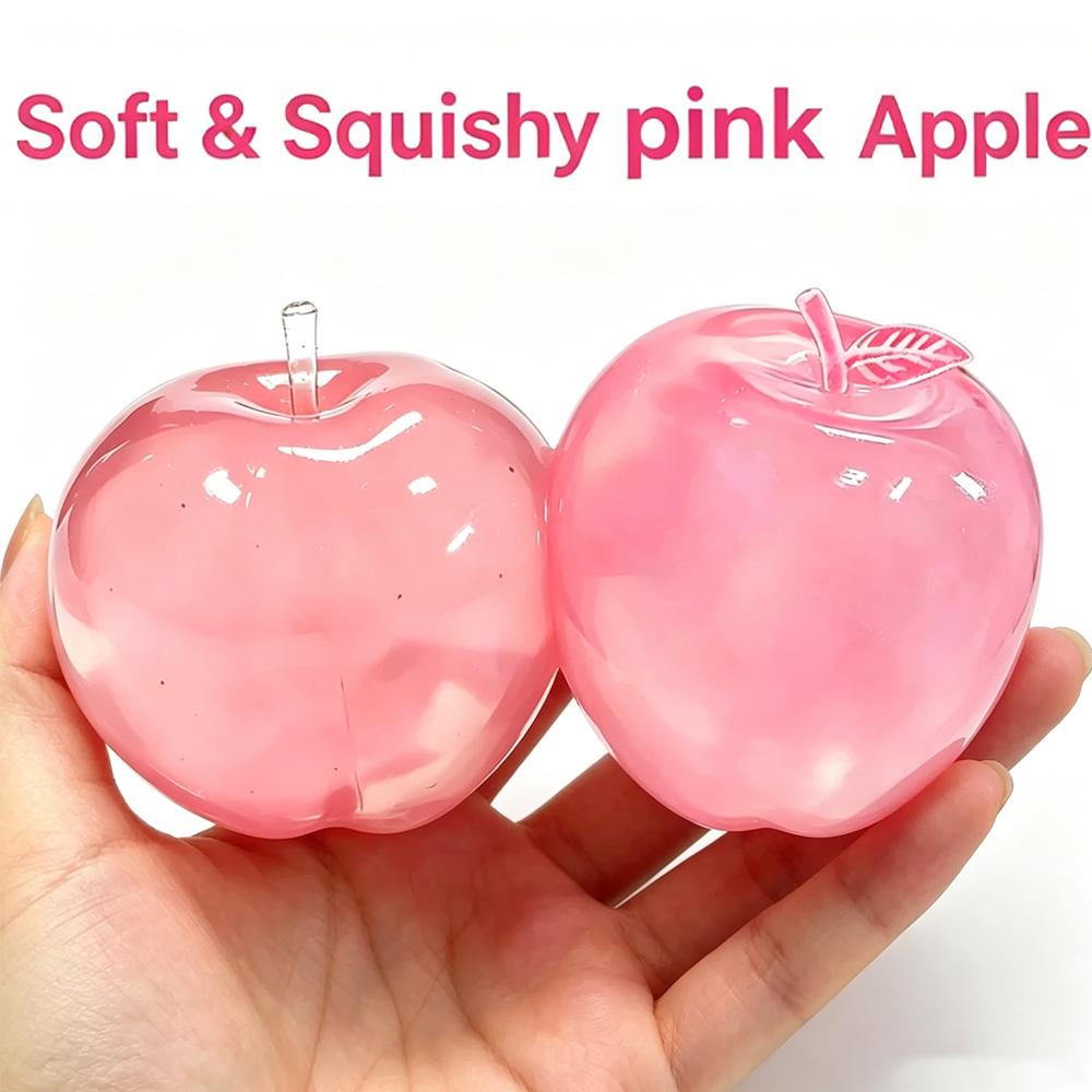 #Hot Apple Pinch Crystal Transparent Stress Toy, Slow Rebound Jelly Squeeze Fidget Toy, Soft Tpr Sensory Toy, Anxiety Relief