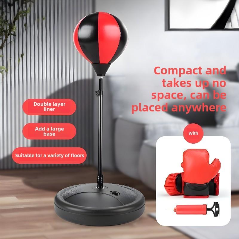 Adjustable Children's Boxing Training Set with 360° Bounce Punch Ball, Durable Gloves and Accessories - Boys and Girls, Christma