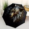 1 Stück Wolfs-Emblem Kompakter Reise-Regenschirm, Automatisches Falten Leichtgewicht Winddicht 8-Rippen Verstärktes Design, Tragbar für Rucksack Langlebig Kann