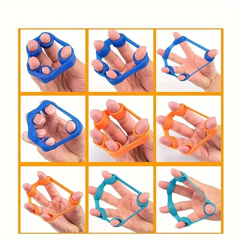 Finger Training Resistance Band-Silicone Hand Grip Strengthener - Portable Finger Expander for Hand and Finger Strength Training