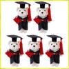 Conjunto de 10 Peças Ursinhos de Pelúcia de Formatura Ursinhos Pequenos de Pelúcia Com Chapéu e Robe de Formatura Diploma Vermelho Cerimônia Para Formandos Decoração de Buquê