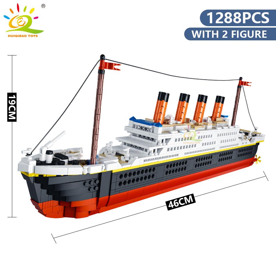 1288pcs Titanic Model Cruise Ship 3D Mini Building Blocks Boat Bricks Collection DIY Toys for Children Gift