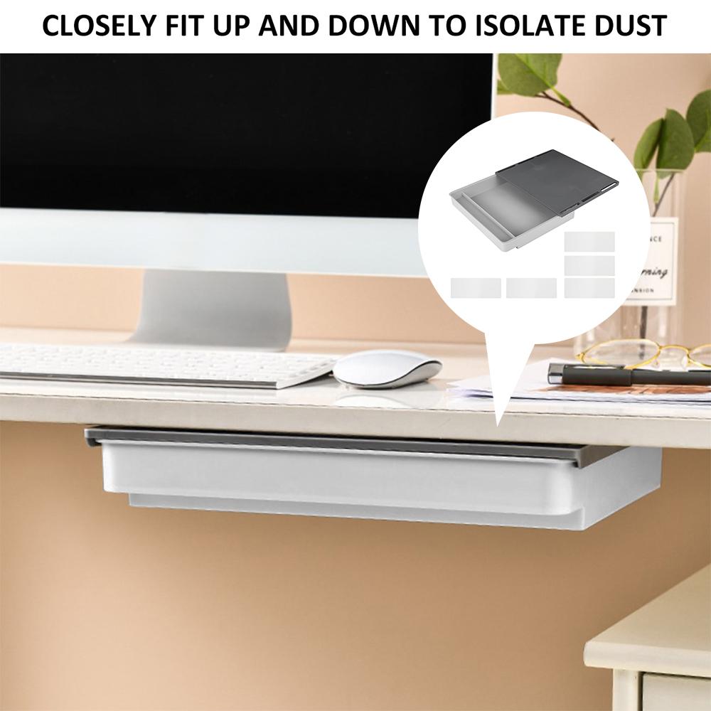 Under Desk Drawer Self-Adhesive Stationery Storage Box Multifunctional Hidden Under Desk Organizer for Home Kitchen Office Table