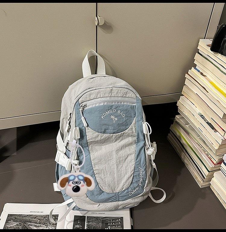 Schoolbag New Mori Ins High Value Fresh and Sweet Contrasting Color Splicing Backpack Couple Light Travel Mountaineering Backpack