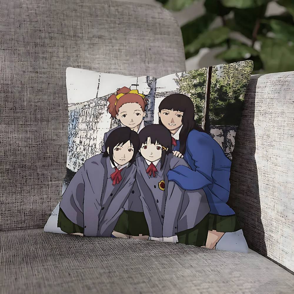 Lain Iwakura S-Serial Experiments Pillow Case For Sofa Decor Car Office Room Printing Cushion Cover Decorations and Protector