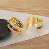 Nidin Hot Sale Vintage Rainbow Cubic Zirconia Geometric Hoop Earrings For Women Female Personality Fashion Ear Jewelry Gifts