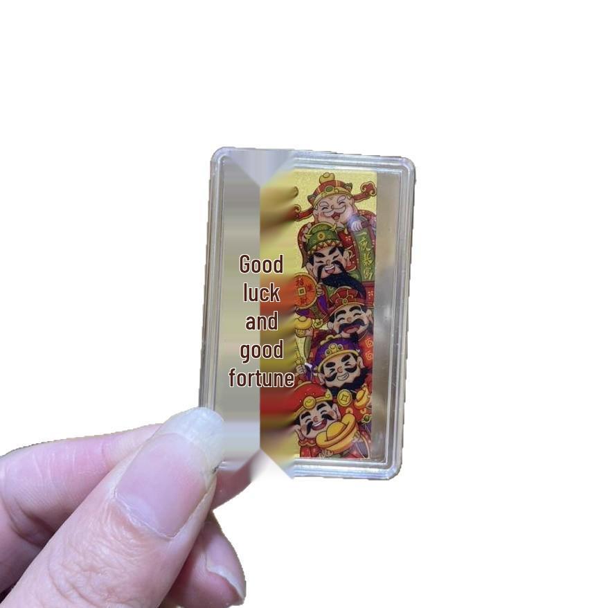 Cartoon Gold God of Wealth Sticker – Attract Wealth & Good Luck Phone Decor, Perfect New Year Gift