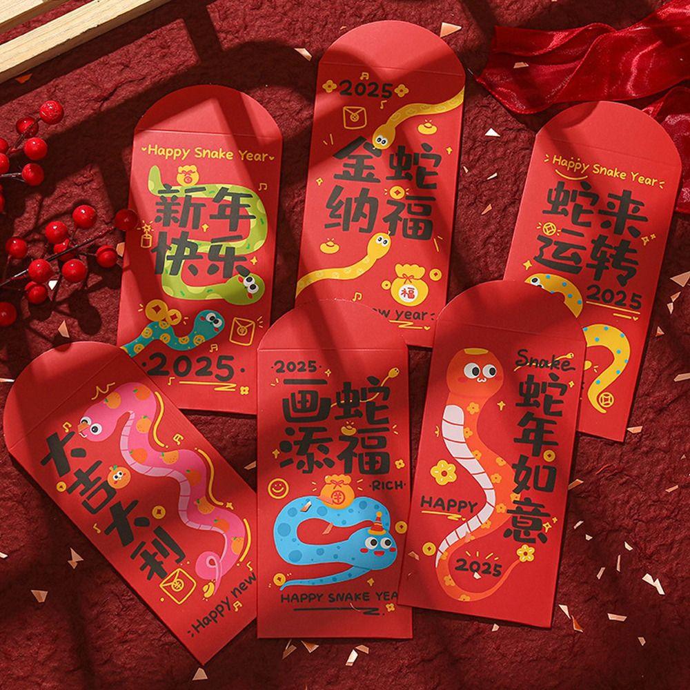 

6pcs Chinese Style New Year Money Pocket Traditional Lucky Money Packets Celebration Party 6pcs