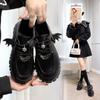 Chain Platform Lolita Gothic Shoes Woman  Spring College Style Patent Leather Pumps Women Japan School Uniform Shoes
