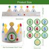 Felt Birthday Crown Children Day Gift Interchangeable Numbers Crown Adjustable Size for Girls Boys Birthday Party Decor