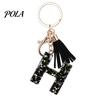 Portable Keychain Pendant Pendant, Sequins Star Letter A-Z Charm with Tassel, Key Chain Alphabet Initial Metal Keyring for Handbag Backpack