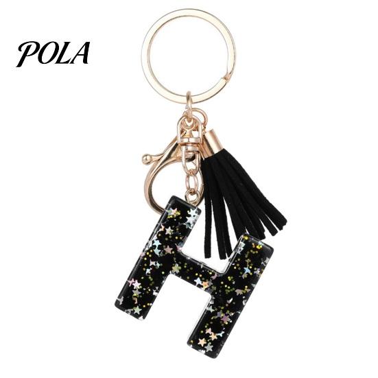 Portable Keychain Pendant Pendant, Sequins Star Letter A-Z Charm with Tassel, Key Chain Alphabet Initial Metal Keyring for Handbag Backpack