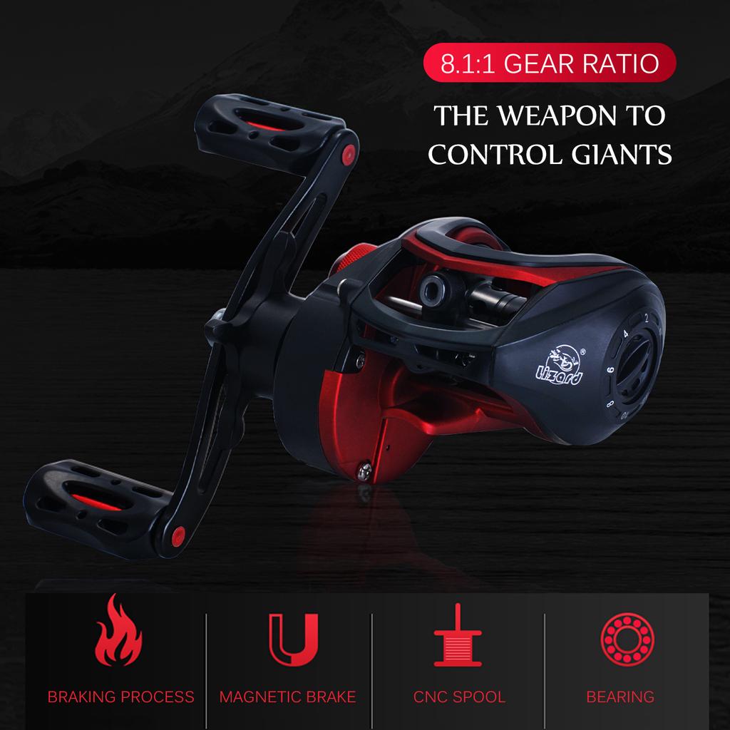 High Speed 8.1:1 Gear Ratio Baitcast Fishing Reel 19+1 Ball Bearings Baitcasting Fishing Reel