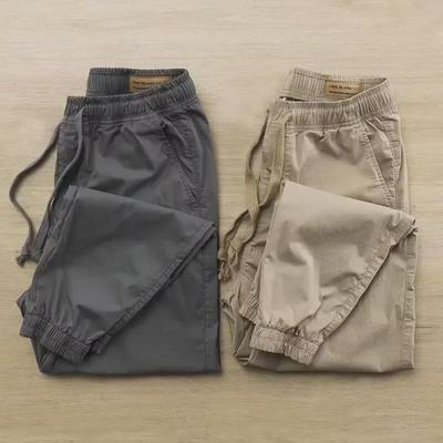 Calças Casuais Masculinas de Primavera/Verão - Leggings Esportivas de Corte Nove Pontos com Cordão para Atividades ao Ar Livre