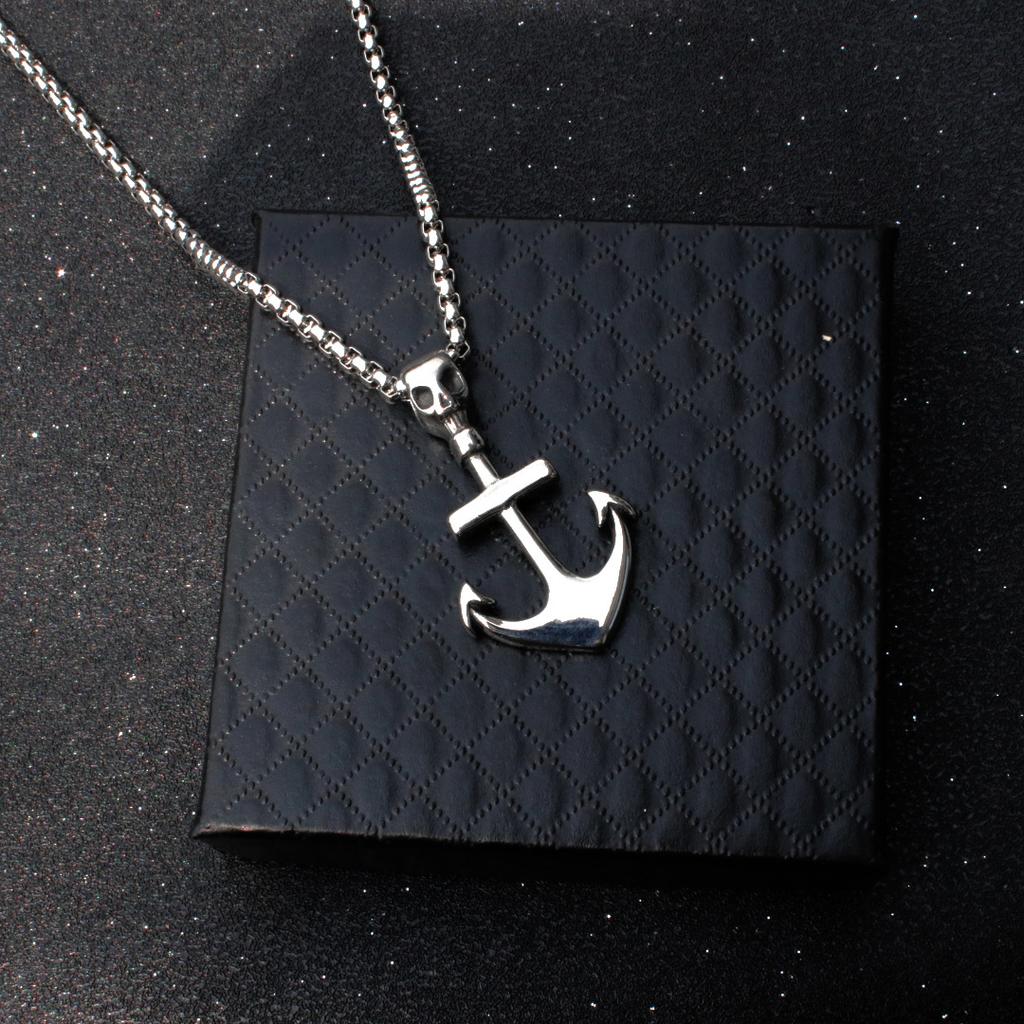 Pirate Anchor Necklace Necklace Men'S Stainless Steel Cross Anchor Pendant