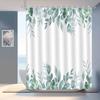 1pc green fresh plant leaf shower curtain, high-end elegant bathroom curtain, bathroom decoration pattern