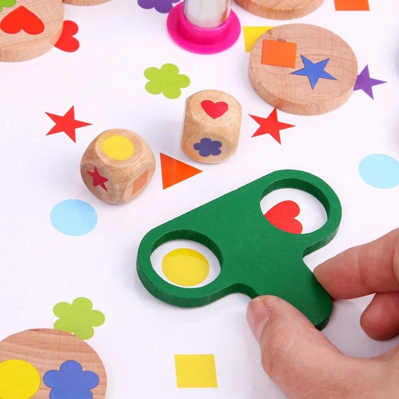 Wooden Color And Shape Matching Game, Paring Game# with Six Theme for Children^ Parent-child Interactive& Matching Toys!!