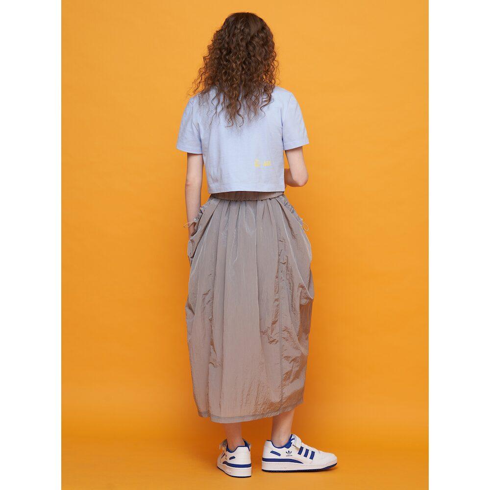 Saendeusaundeu Graphic Crop Sleeve Tshirts Light Blue