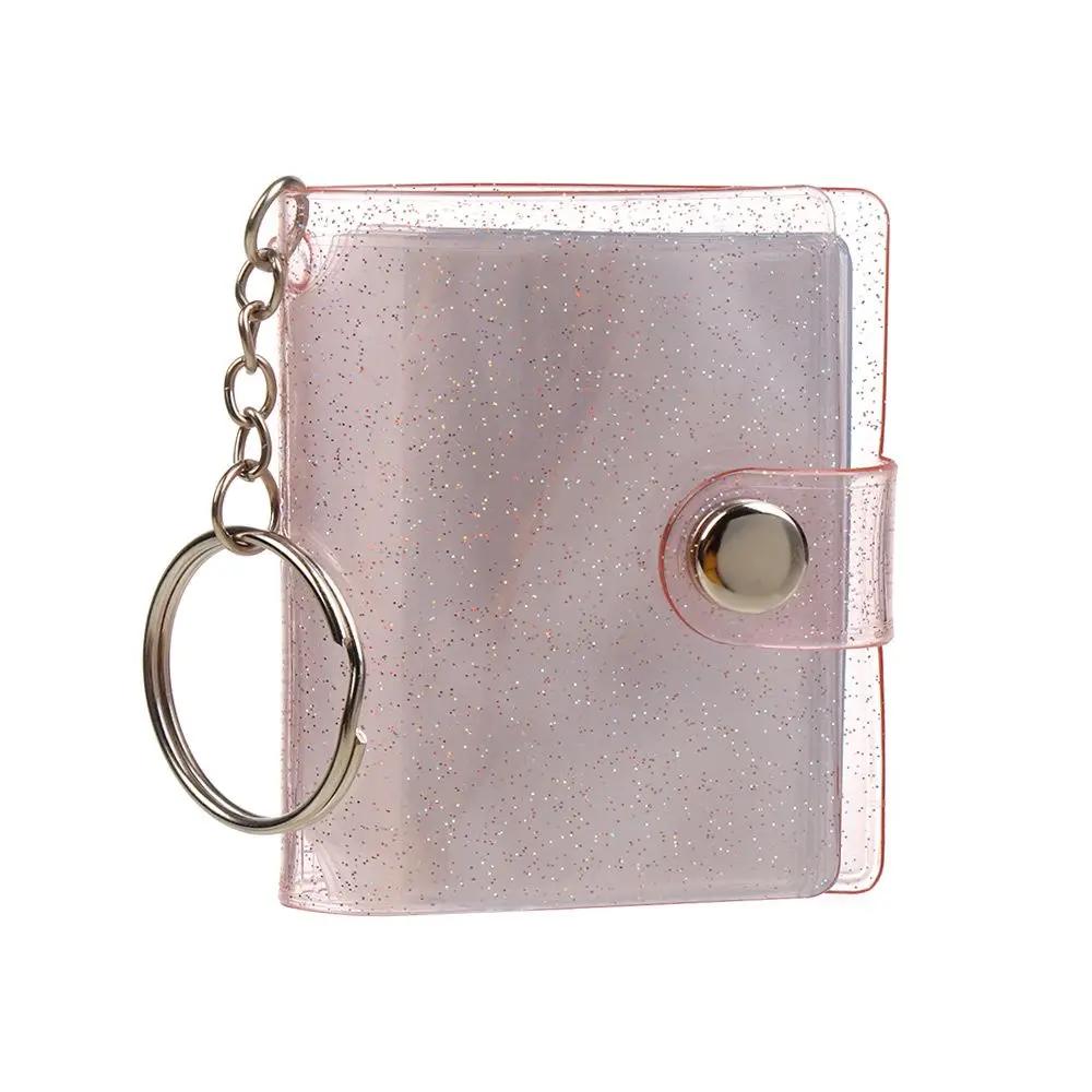 

2 Inch Binder Photocard Holder 20 Pockets Photo Album Card Collect Book Idol Small Card Collection Hand Account Book Key Chain розовый