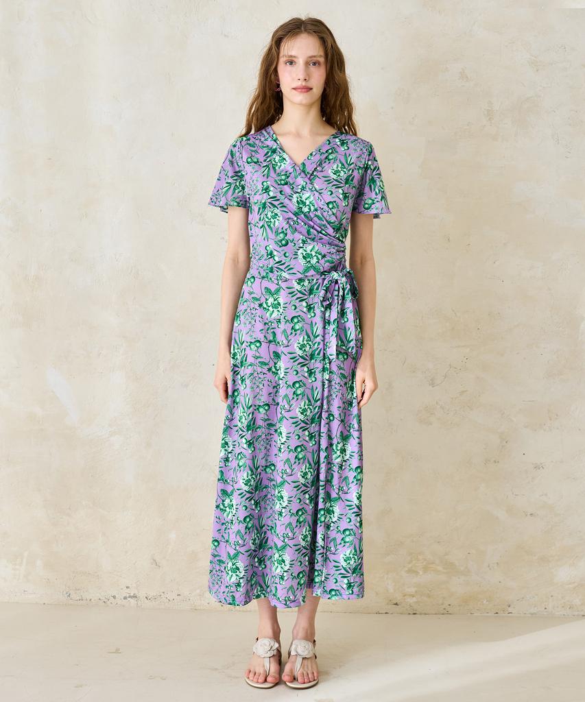 Bonide Mesh Cool Wrap Dress Flower & Berry Purple