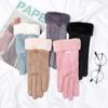 Cute Autumn Winter Outdoor Sport Full Finger Mittens Women Gloves Furry Warm Mitts Thick Plush