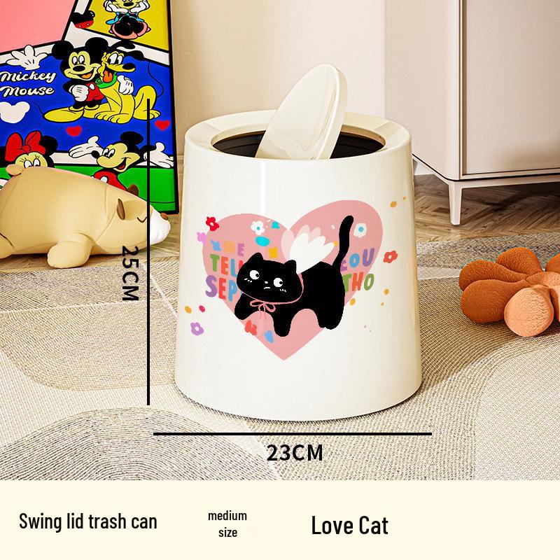 2025 Large Cartoon Paper Trash Can - Cute Design for Bathroom, Living Room, Bedroom