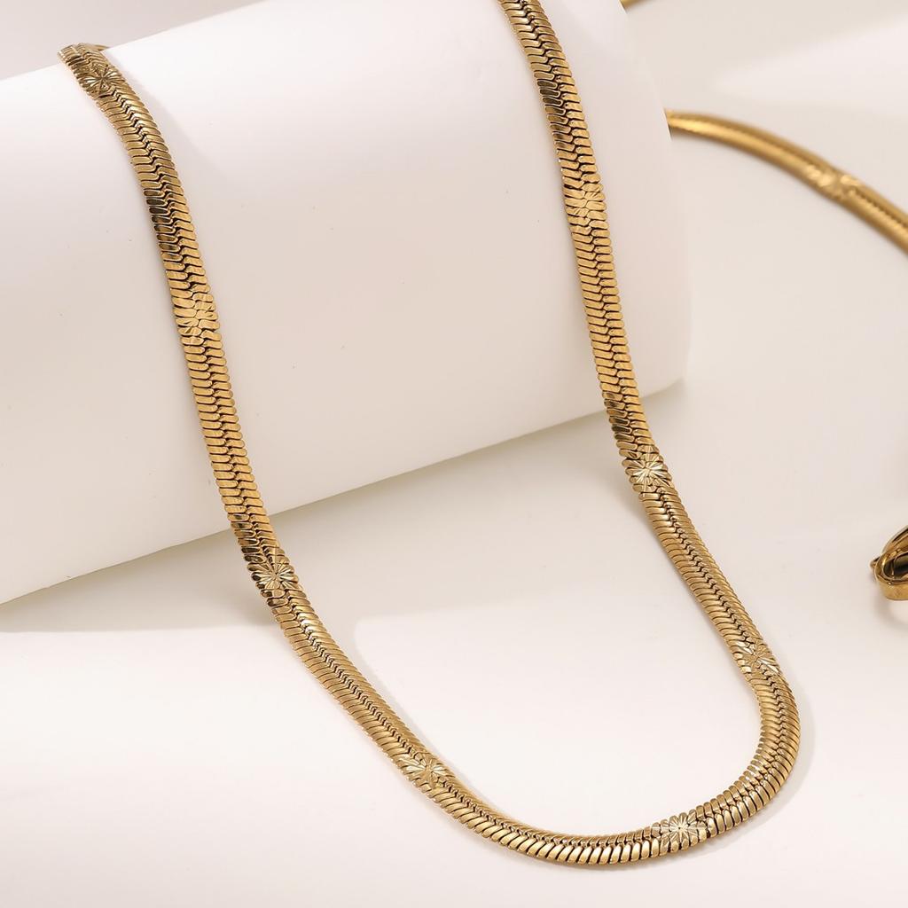 Simple Twist Chain Blade Chain Bead Chain Titanium Steel Basic Plain Chain Jewelry Stainless Steel Necklace