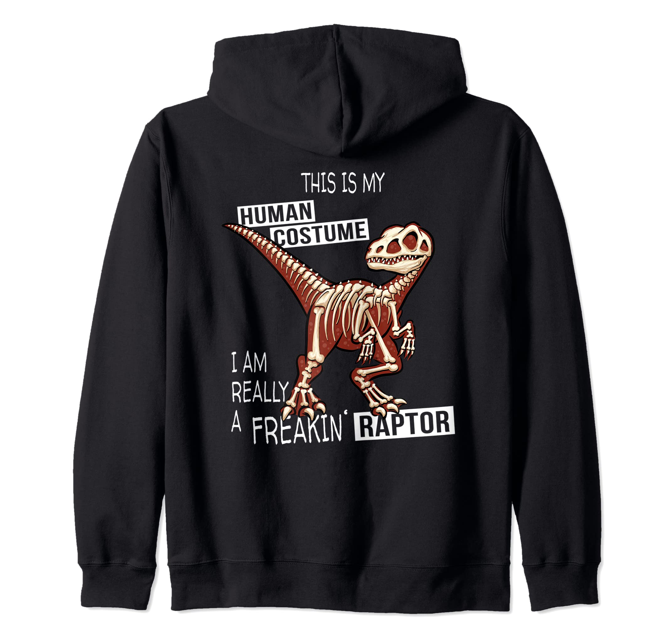 

Velociraptor Skeleton Raptor Zip Hoodie for Human Costume