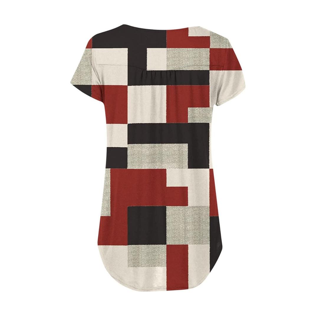 Летние модные женские топы с коротким рукавом и вырезом — фото 6