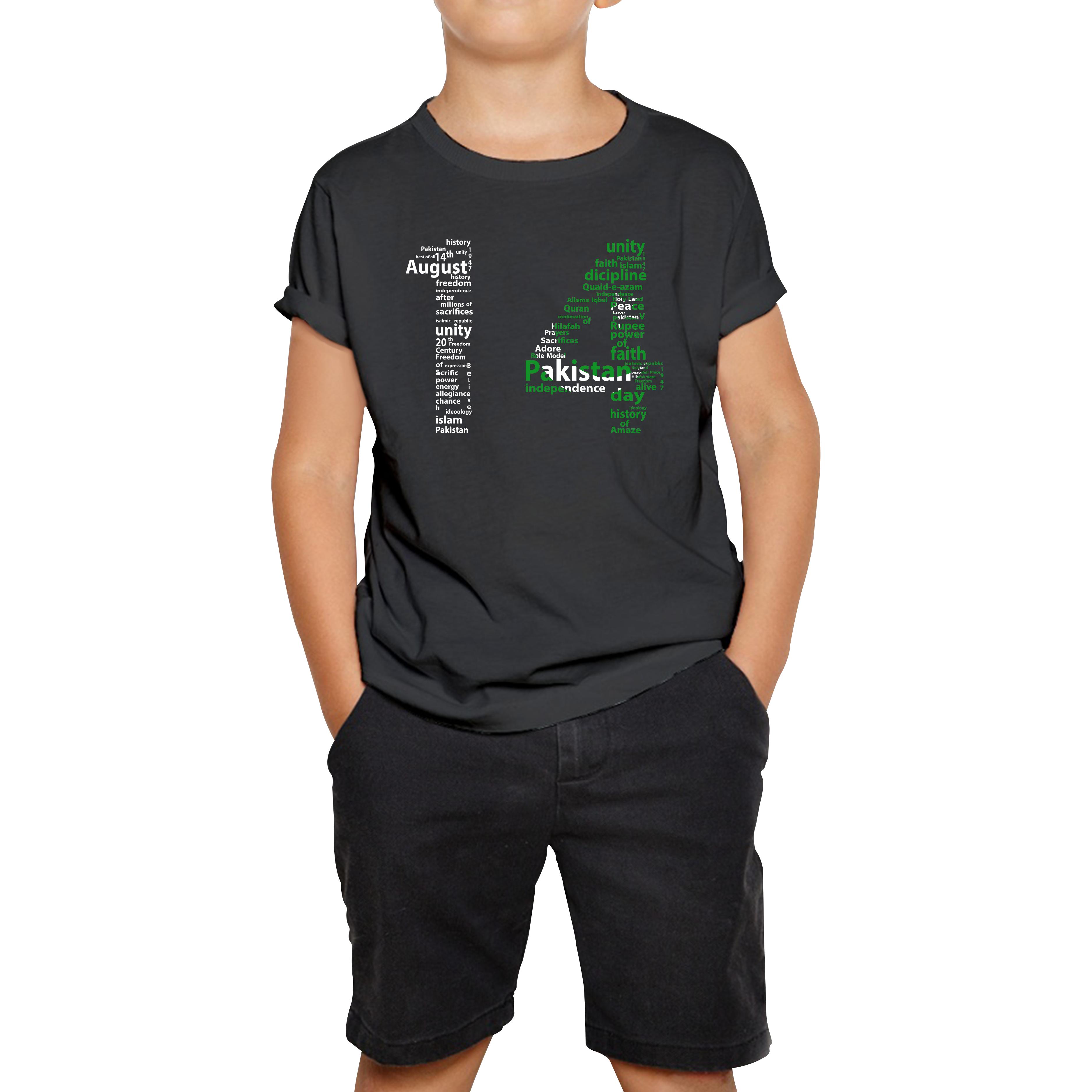 14th August Pakistan Independence Day Patriotism Pakistani Flag Independence Day Kids Tee 160