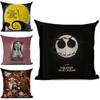 Nightmare Before Christmas Cotton Linen Throw Pillow Case Sofa Cushion Cover Home Decor