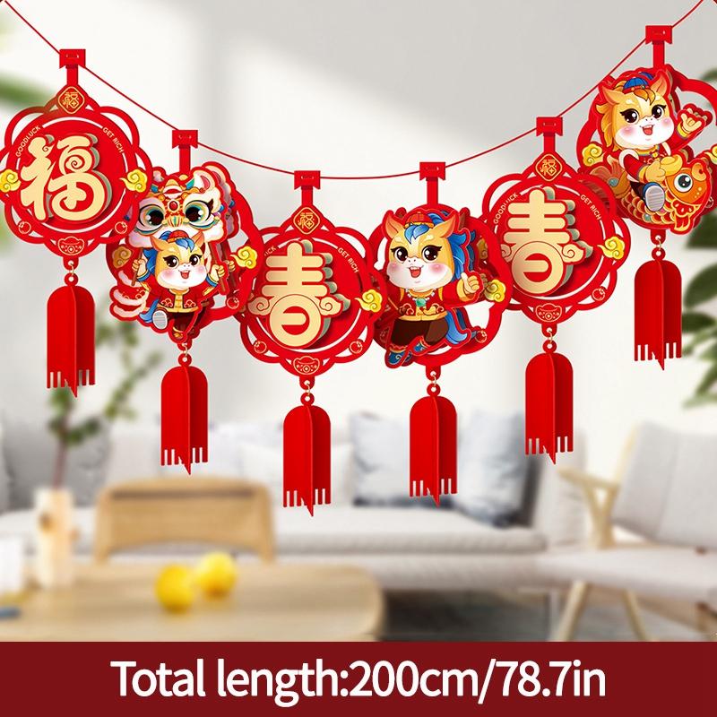 3D Chinese New Year Decoraitons 2026 Wall Hanging  Pendants  The Year of Horse Ornament   Spring Festival Home Decor