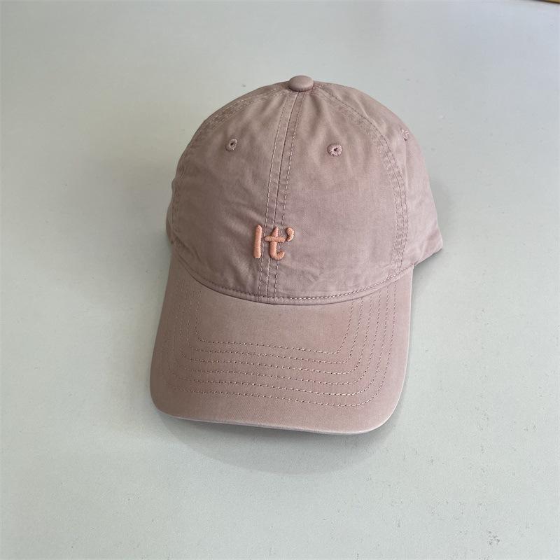 Soft Top Baseball Cap Women's Simple Trendy Letter Embroidered Peaked Cap Showing Face Small Pure Cotton Casual Versatile Sun Hat Men