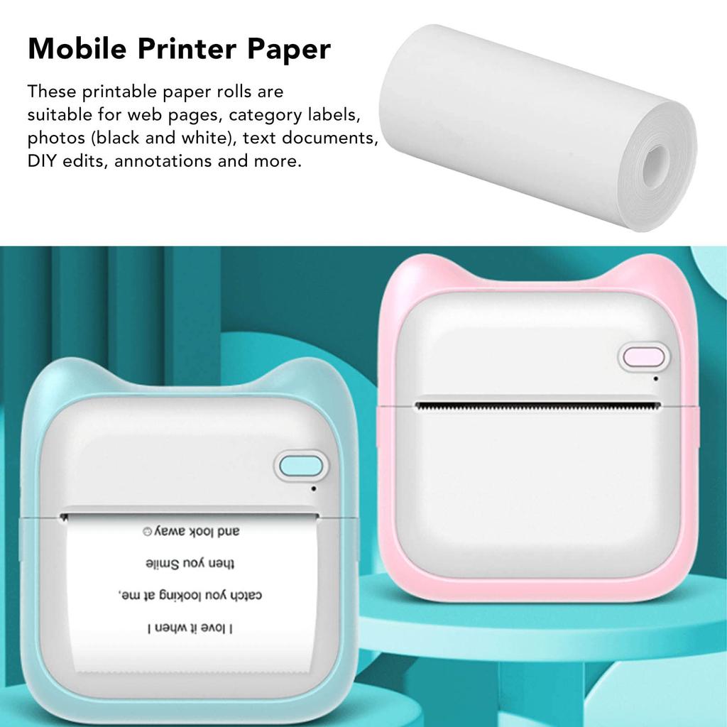 10 Rollen Mini normales weißes Thermodruckerpapier