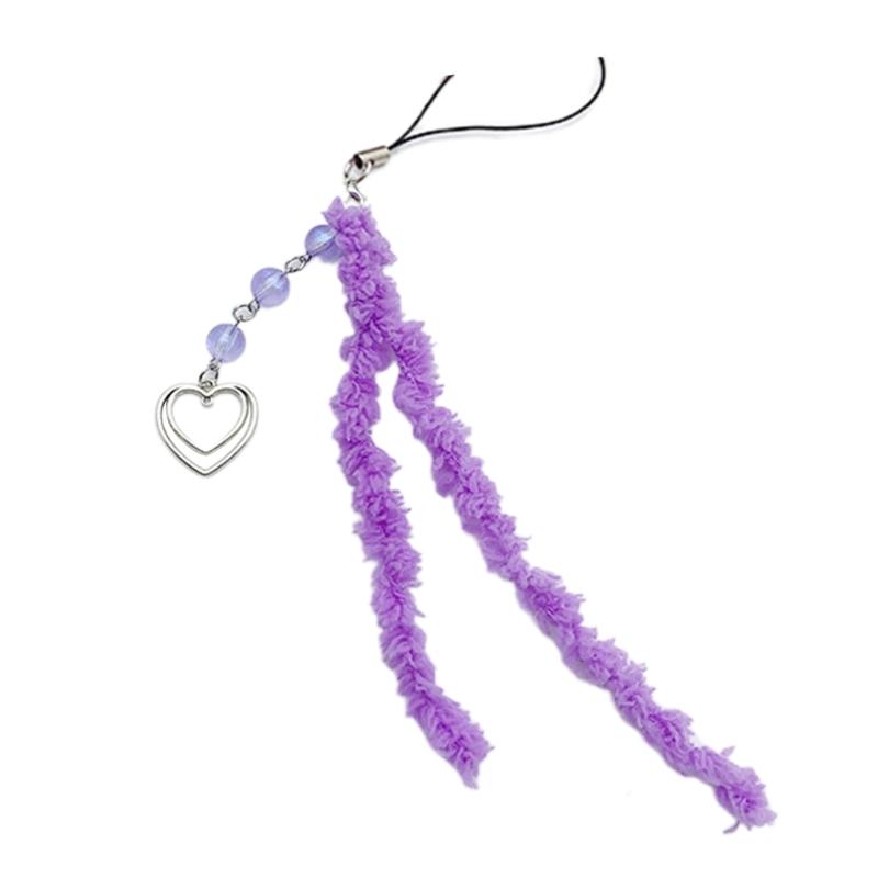 Sweet Heart Butterfly Bead Phone Charm Straps Car Key Hangings Pendants Fashion Bag Decoration Lanyard Purse Accessories