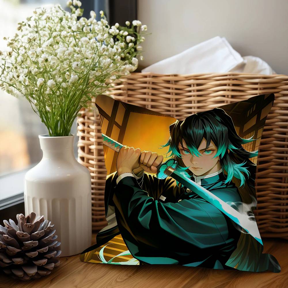 

Клинок, рассекающий демонов Муичиро Токито Кленовый дизайн Наволочка Счастливый Осенний Урожай Декор Праздничный Декор Наволочка 16x16Inch