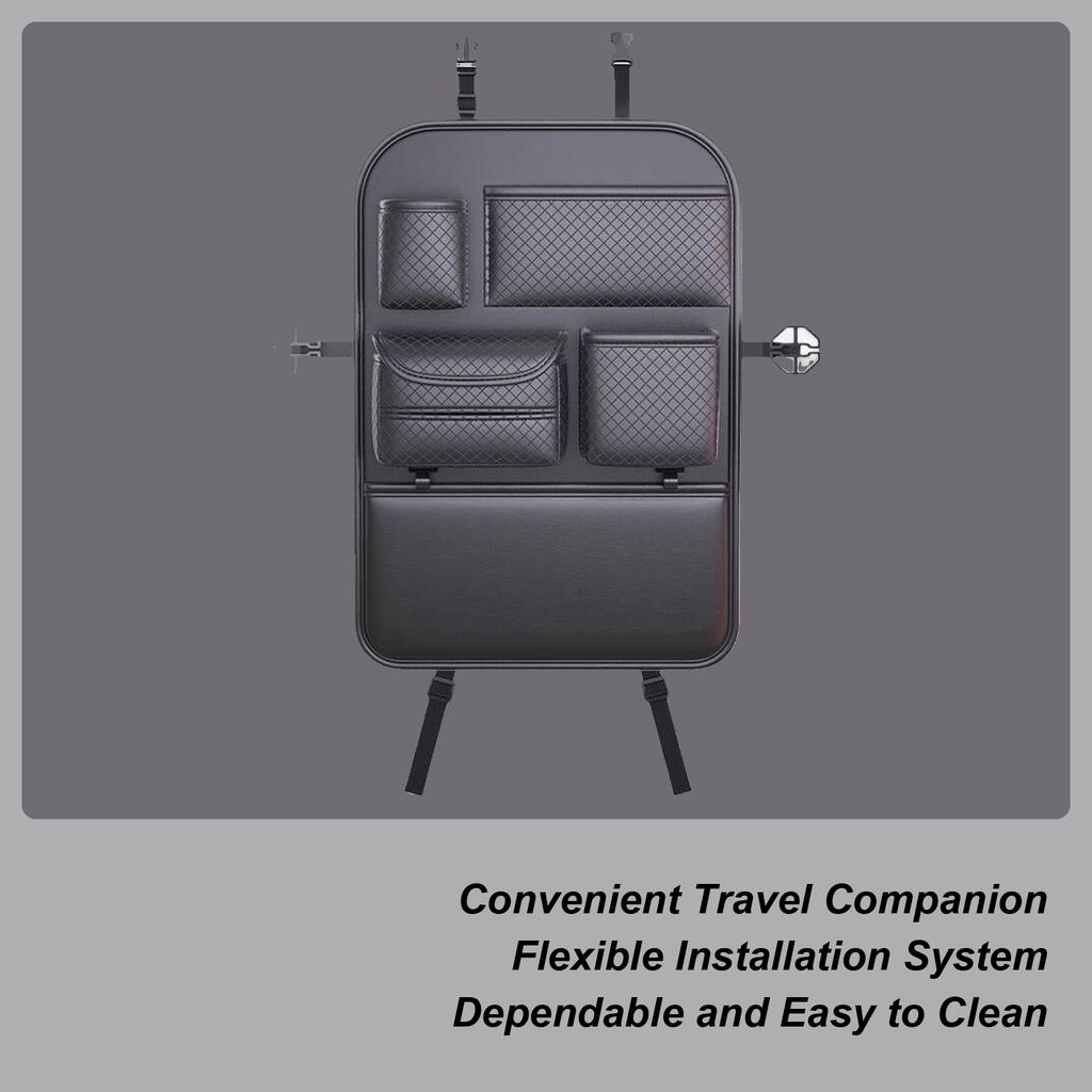 Backseat Storage Organizer For Car Car Backseat Organizer Tablet Holder Space-Saving Pouch Adjustable Design For Water Bottle